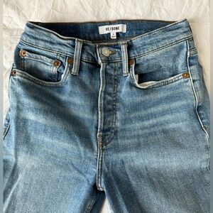 Re/done natural wash straight leg jeans